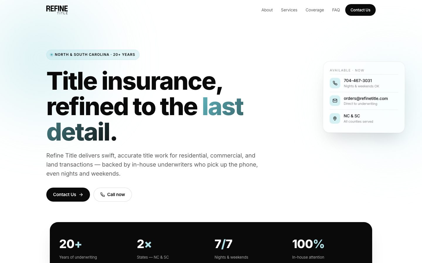 Refine Title website